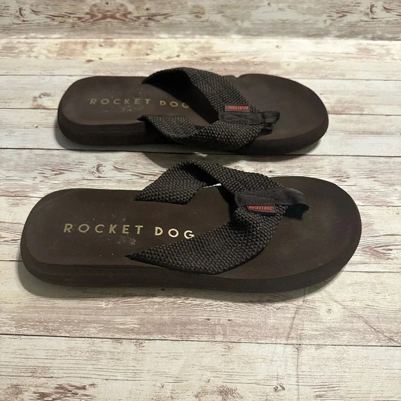 Rocket Dog Flip Flops Women’s Size 9 Men’s Size 7.5 Beach Pool Brown Thongs - Picture 1 of 7